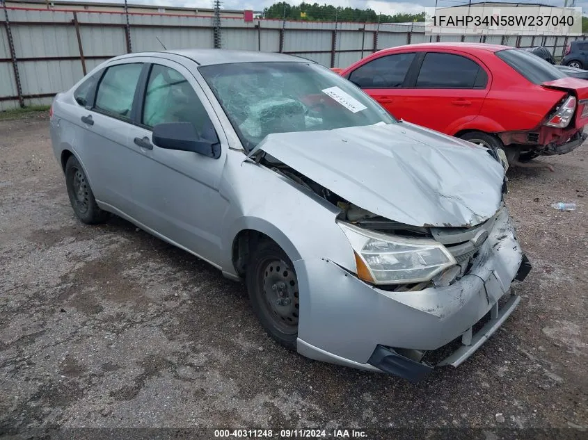 2008 Ford Focus S VIN: 1FAHP34N58W237040 Lot: 40311248