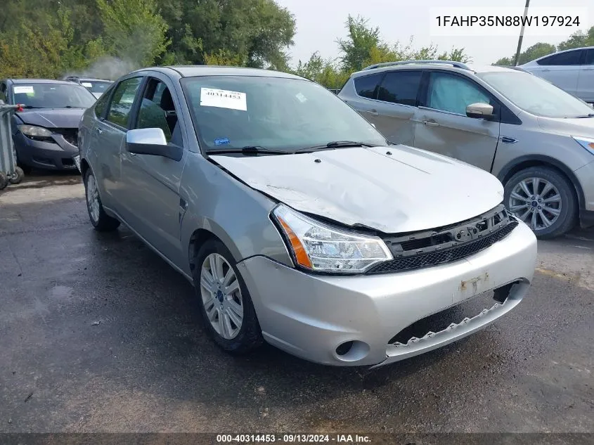 2008 Ford Focus Se/Ses VIN: 1FAHP35N88W197924 Lot: 40314453