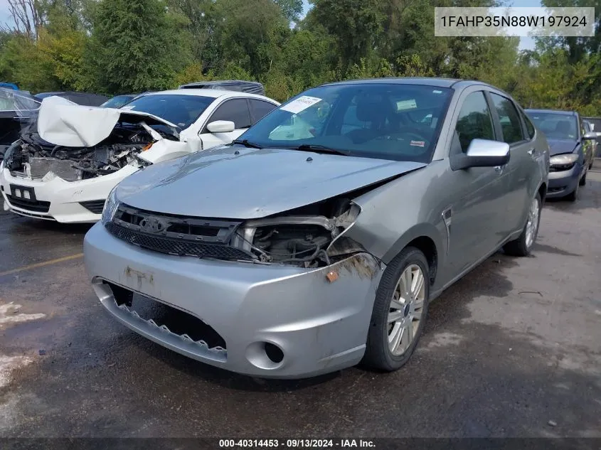 2008 Ford Focus Se/Ses VIN: 1FAHP35N88W197924 Lot: 40314453