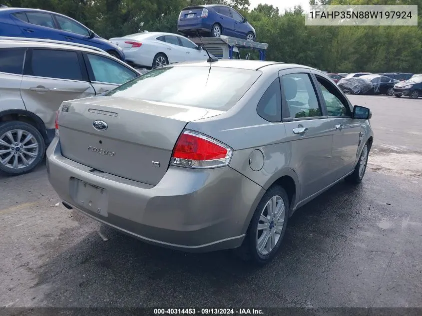 2008 Ford Focus Se/Ses VIN: 1FAHP35N88W197924 Lot: 40314453