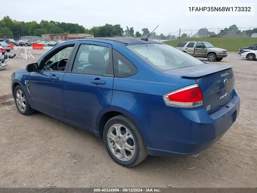 2008 Ford Focus Se/Ses VIN: 1FAHP35N68W173332 Lot: 40324986