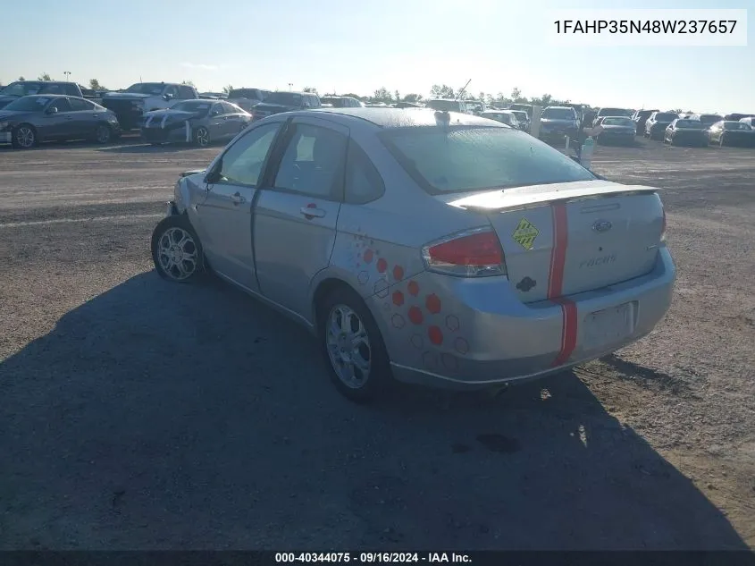 1FAHP35N48W237657 2008 Ford Focus Se/Sel/Ses