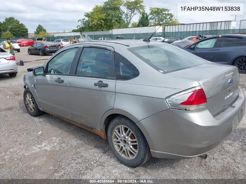 2008 Ford Focus Se/Ses VIN: 1FAHP35N48W153838 Lot: 40358584