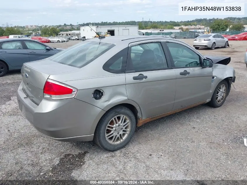 2008 Ford Focus Se/Ses VIN: 1FAHP35N48W153838 Lot: 40358584