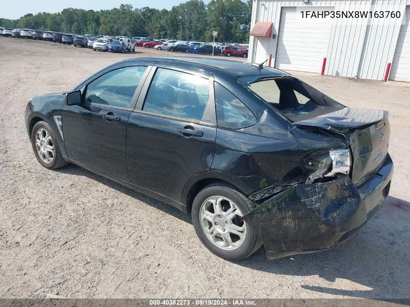 2008 Ford Focus Se/Ses VIN: 1FAHP35NX8W163760 Lot: 40382273