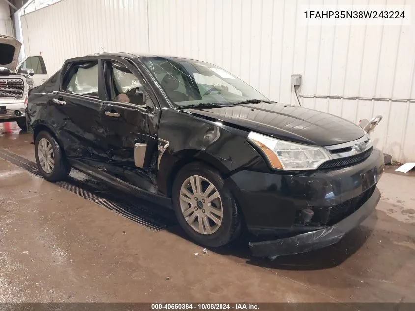 2008 Ford Focus Se/Ses VIN: 1FAHP35N38W243224 Lot: 40550384