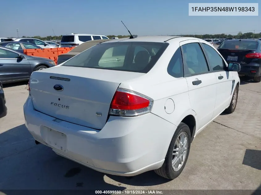 1FAHP35N48W198343 2008 Ford Focus Se/Ses