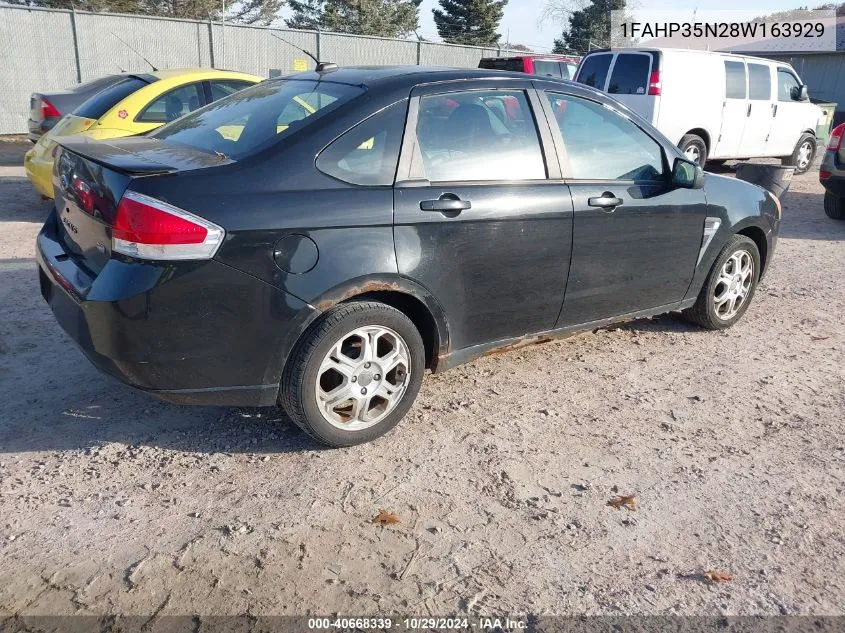 2008 Ford Focus Se/Ses VIN: 1FAHP35N28W163929 Lot: 40668339