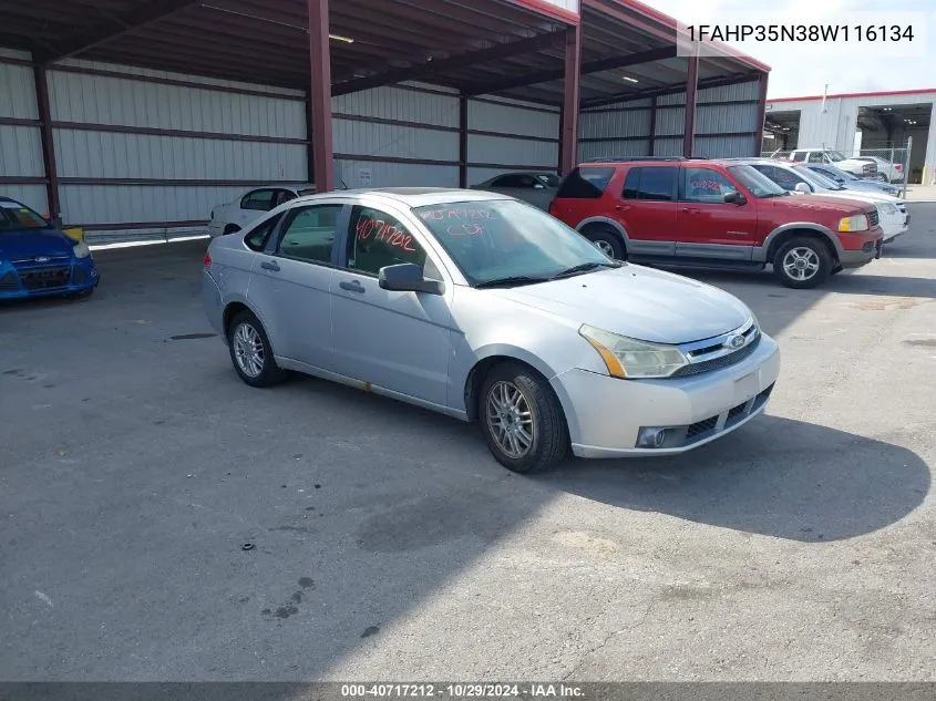 2008 Ford Focus Se/Ses VIN: 1FAHP35N38W116134 Lot: 40717212