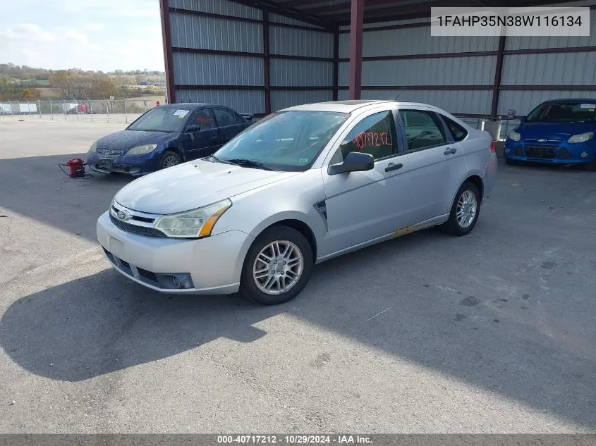 2008 Ford Focus Se/Ses VIN: 1FAHP35N38W116134 Lot: 40717212