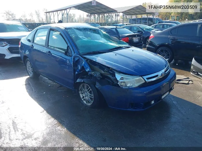 2008 Ford Focus Se/Ses VIN: 1FAHP35N68W203509 Lot: 40723121