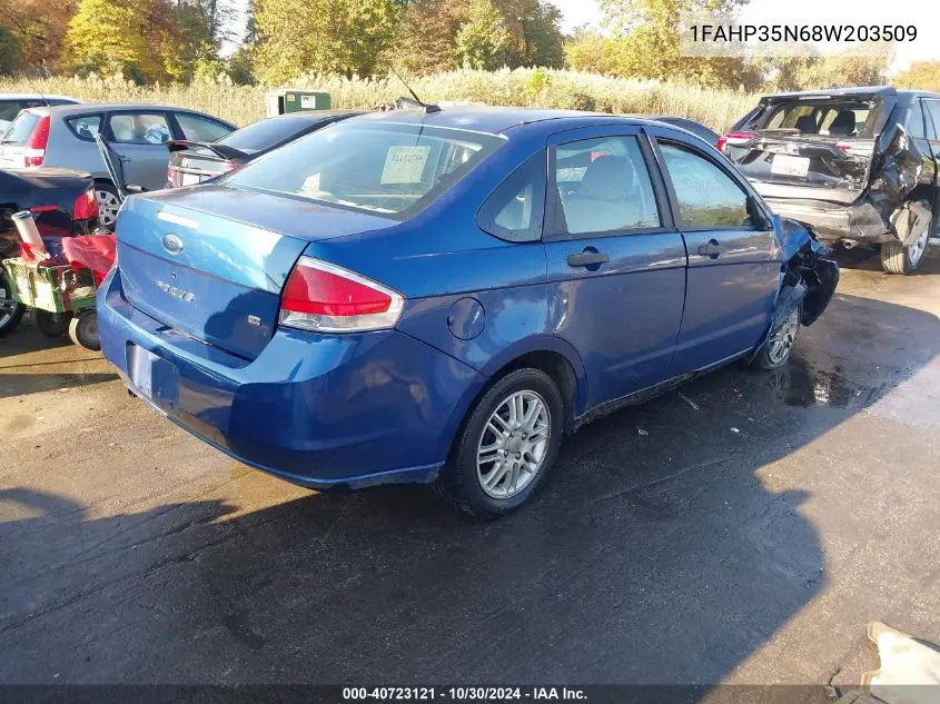 2008 Ford Focus Se/Ses VIN: 1FAHP35N68W203509 Lot: 40723121