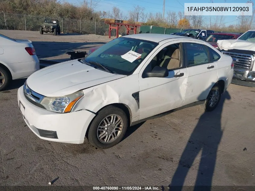 2008 Ford Focus Se/Ses VIN: 1FAHP35N08W120903 Lot: 40760090