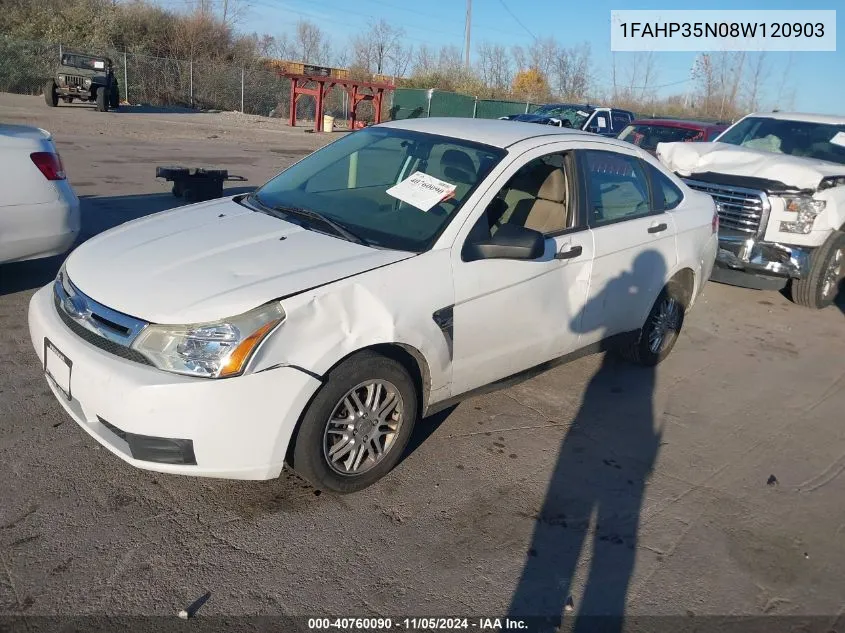 2008 Ford Focus Se/Ses VIN: 1FAHP35N08W120903 Lot: 40760090