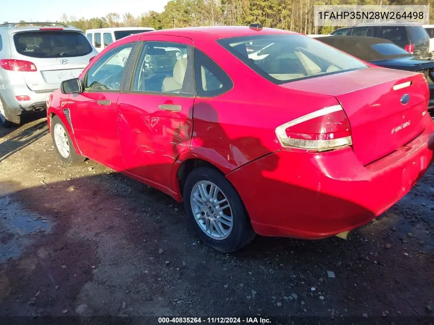 2008 Ford Focus Se/Ses VIN: 1FAHP35N28W264498 Lot: 40835264