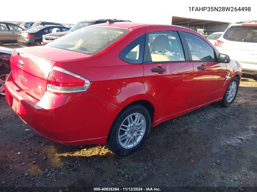 2008 Ford Focus Se/Ses VIN: 1FAHP35N28W264498 Lot: 40835264