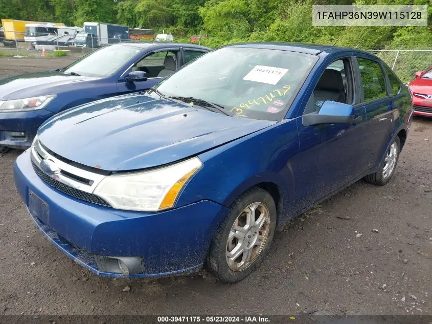 2009 Ford Focus Ses VIN: 1FAHP36N39W115128 Lot: 39471175