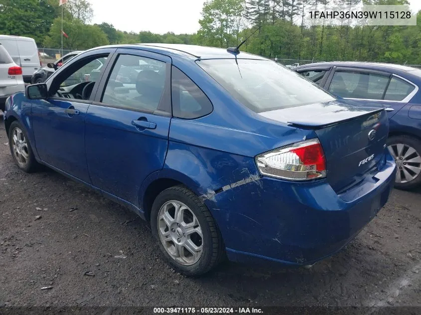 2009 Ford Focus Ses VIN: 1FAHP36N39W115128 Lot: 39471175