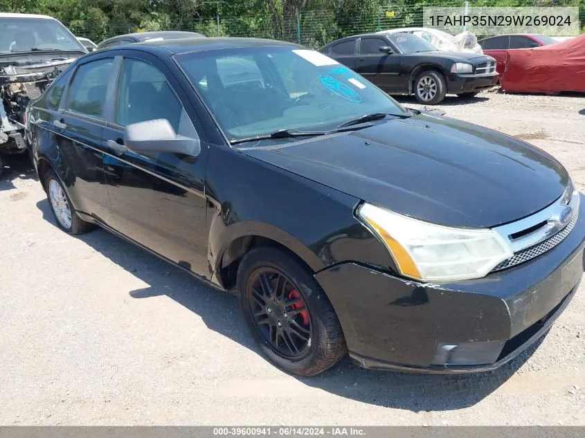 2009 Ford Focus Se VIN: 1FAHP35N29W269024 Lot: 39600941