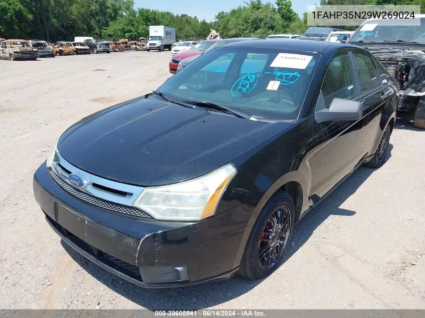 2009 Ford Focus Se VIN: 1FAHP35N29W269024 Lot: 39600941