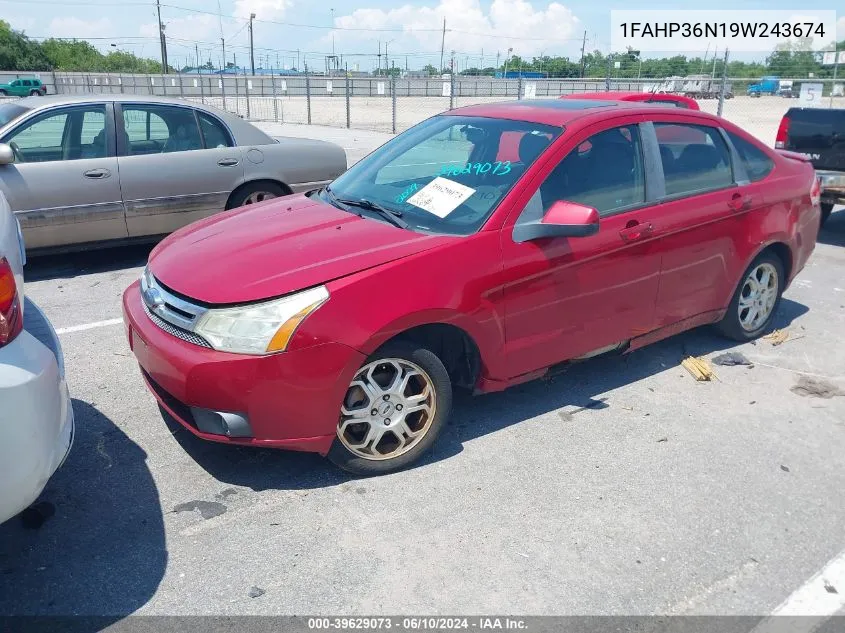 2009 Ford Focus Ses VIN: 1FAHP36N19W243674 Lot: 39629073