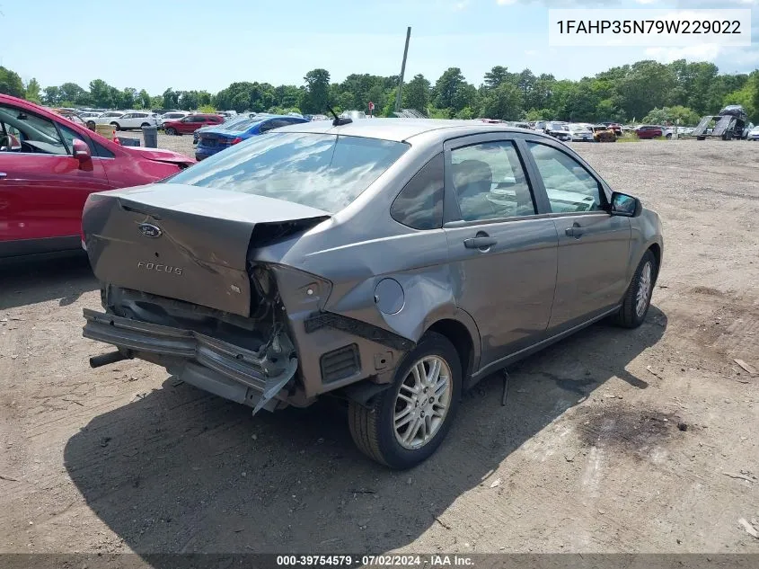 2009 Ford Focus Se VIN: 1FAHP35N79W229022 Lot: 39754579