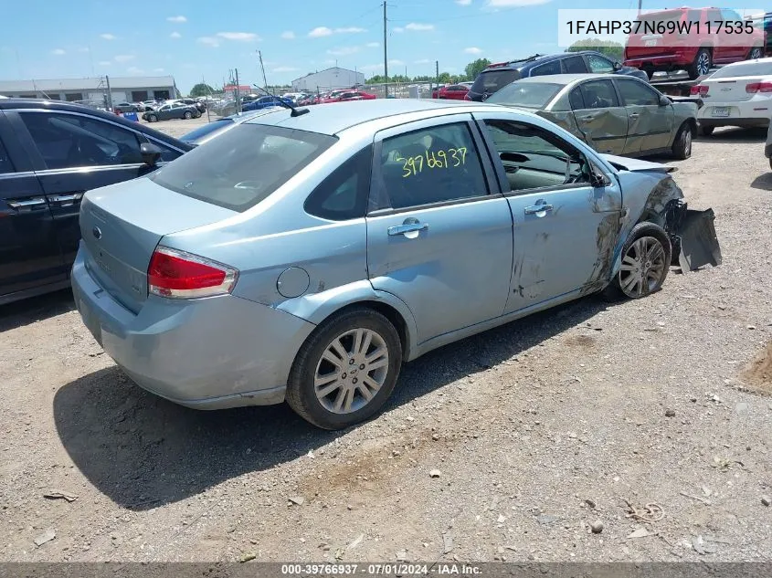 2009 Ford Focus Sel VIN: 1FAHP37N69W117535 Lot: 39766937