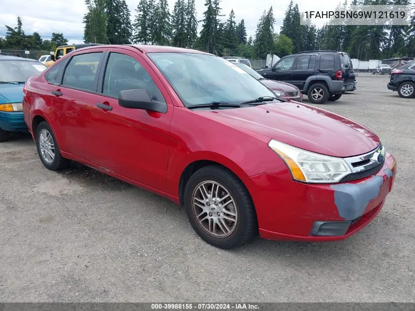 2009 Ford Focus Se VIN: 1FAHP35N69W121619 Lot: 39988155