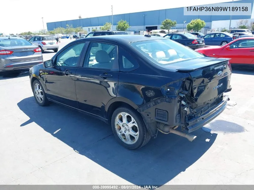 1FAHP36N89W189158 2009 Ford Focus Ses