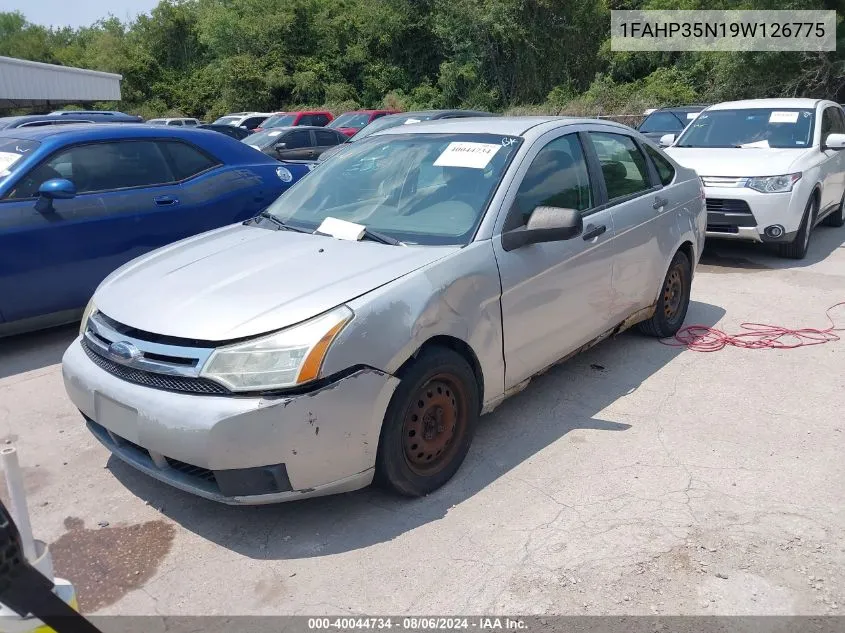 2009 Ford Focus Se VIN: 1FAHP35N19W126775 Lot: 40044734