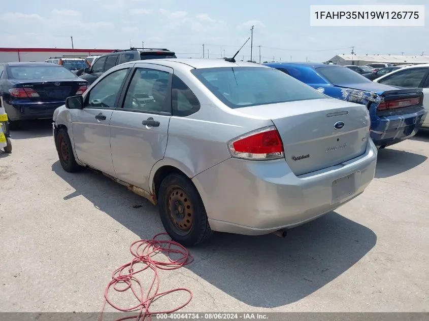 2009 Ford Focus Se VIN: 1FAHP35N19W126775 Lot: 40044734