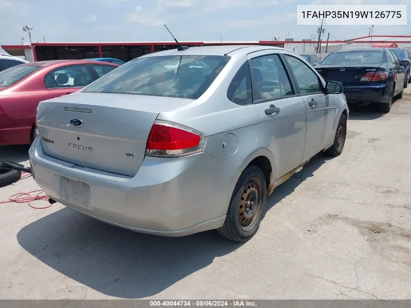 2009 Ford Focus Se VIN: 1FAHP35N19W126775 Lot: 40044734