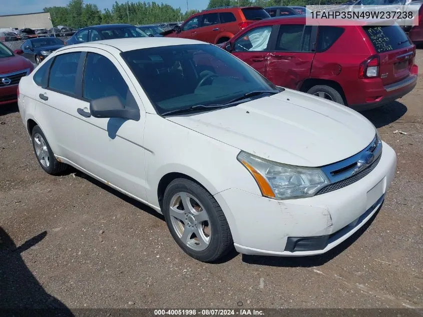 2009 Ford Focus Se VIN: 1FAHP35N49W237238 Lot: 40051998