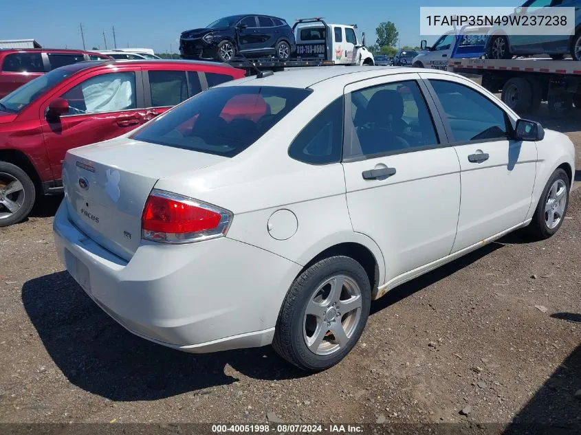 2009 Ford Focus Se VIN: 1FAHP35N49W237238 Lot: 40051998