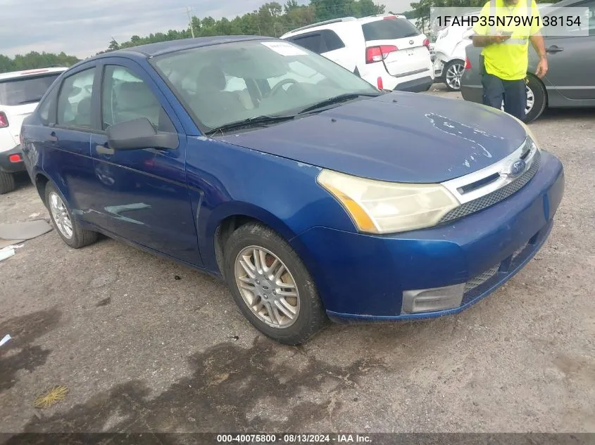 2009 Ford Focus Se VIN: 1FAHP35N79W138154 Lot: 40075800