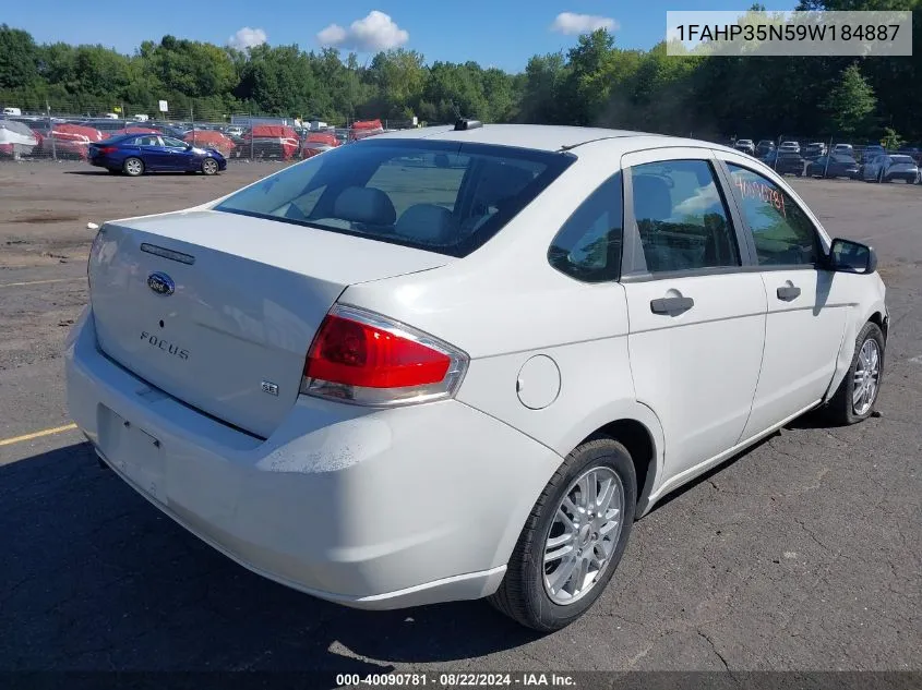 2009 Ford Focus Se VIN: 1FAHP35N59W184887 Lot: 40090781