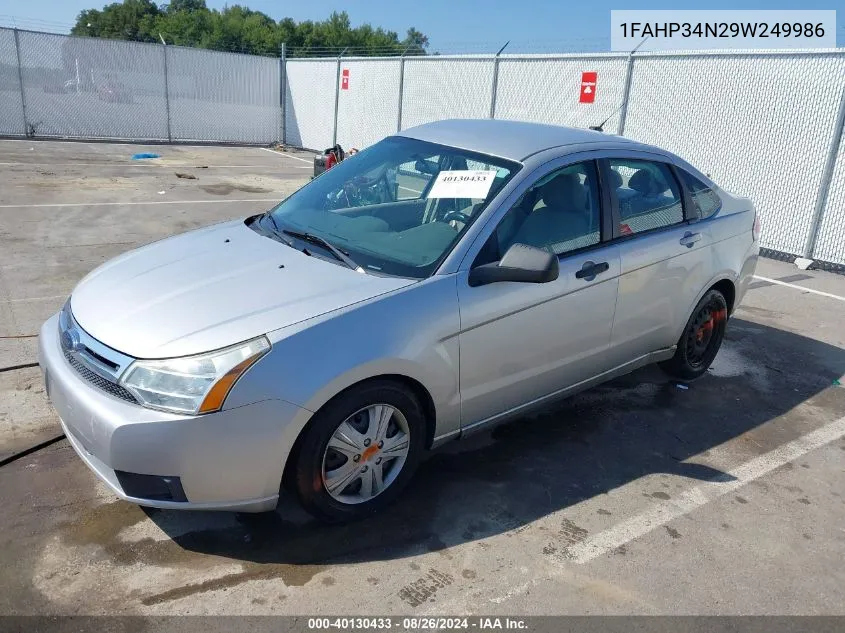 2009 Ford Focus S VIN: 1FAHP34N29W249986 Lot: 40130433