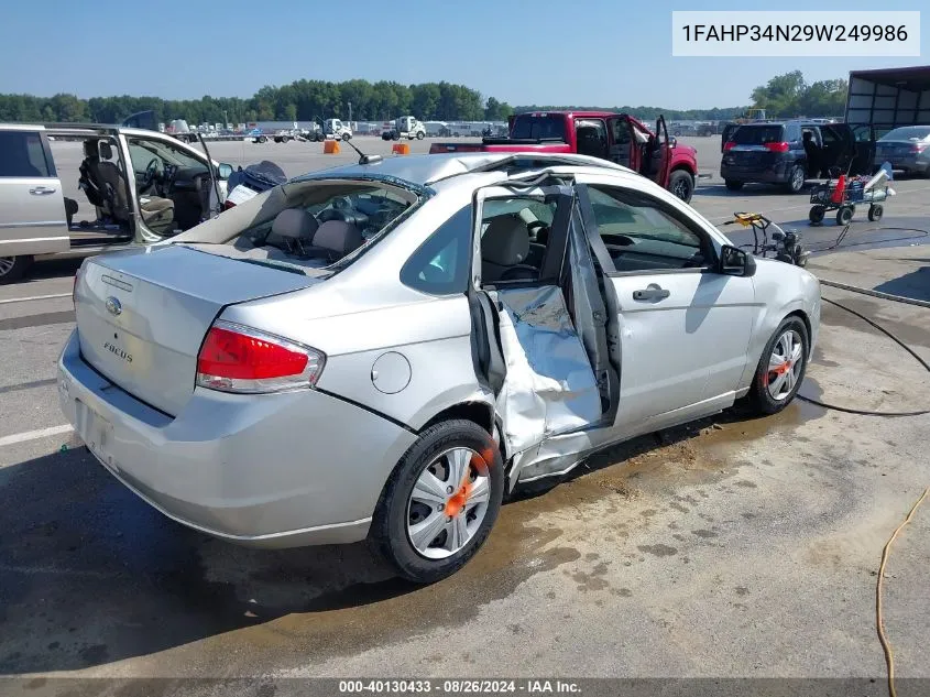 2009 Ford Focus S VIN: 1FAHP34N29W249986 Lot: 40130433