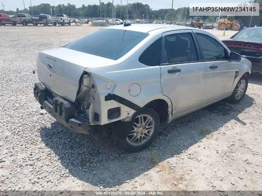 2009 Ford Focus Se VIN: 1FAHP35N49W234145 Lot: 40136270