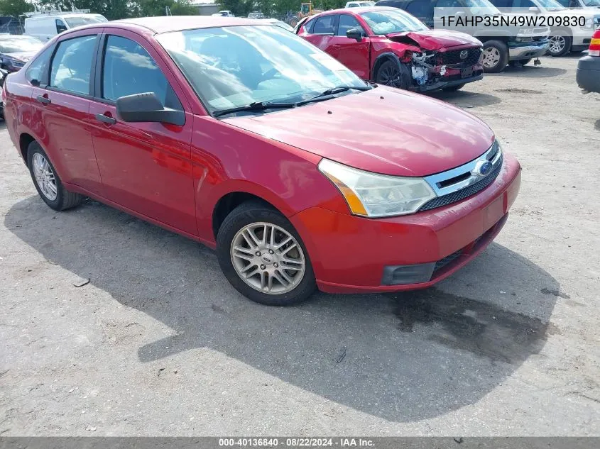 2009 Ford Focus Se VIN: 1FAHP35N49W209830 Lot: 40136840