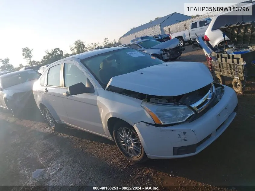 2009 Ford Focus Se VIN: 1FAHP35N89W183796 Lot: 40158253