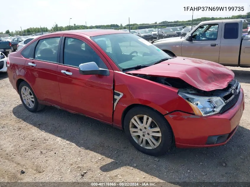 2009 Ford Focus Sel VIN: 1FAHP37N69W199735 Lot: 40176965