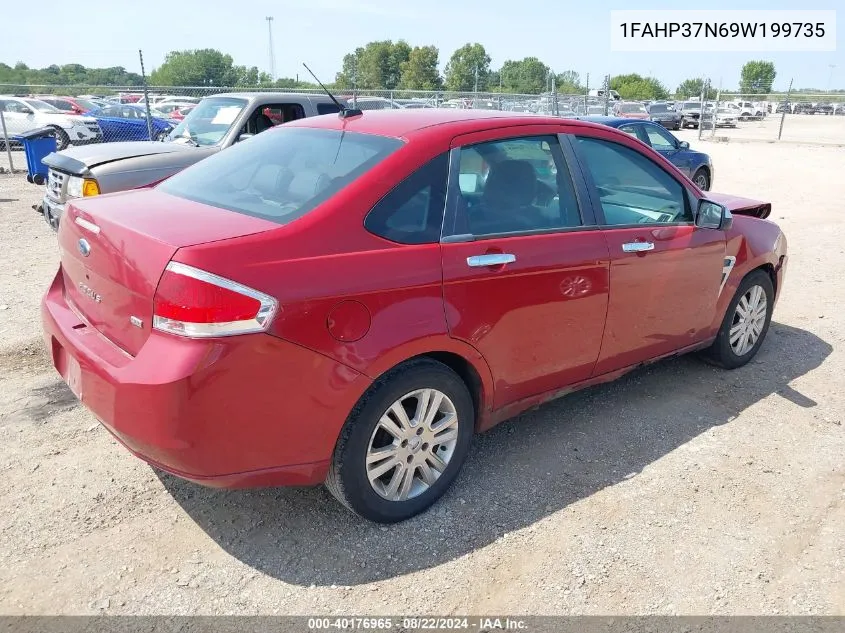 2009 Ford Focus Sel VIN: 1FAHP37N69W199735 Lot: 40176965