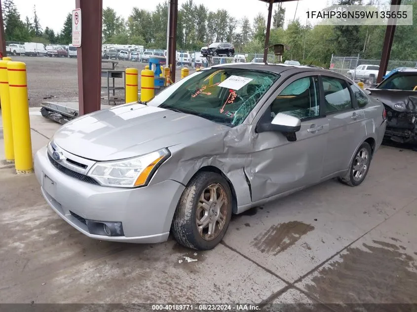 2009 Ford Focus Ses VIN: 1FAHP36N59W135655 Lot: 40189771