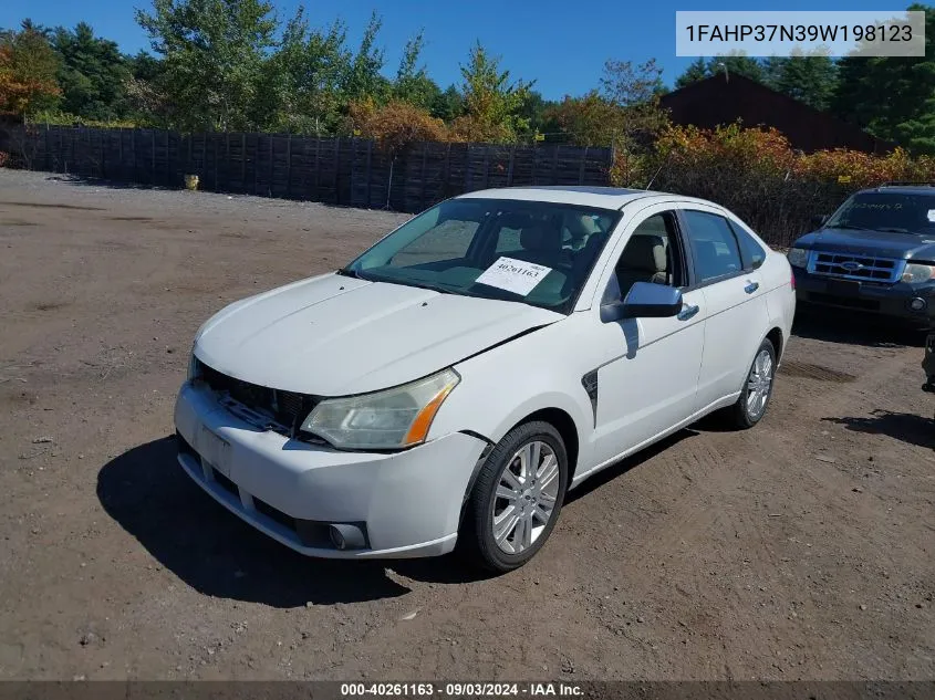 2009 Ford Focus Sel VIN: 1FAHP37N39W198123 Lot: 40261163