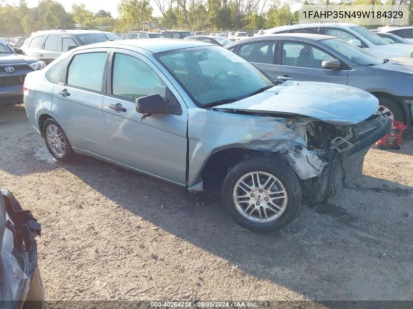 2009 Ford Focus Se VIN: 1FAHP35N49W184329 Lot: 40264238