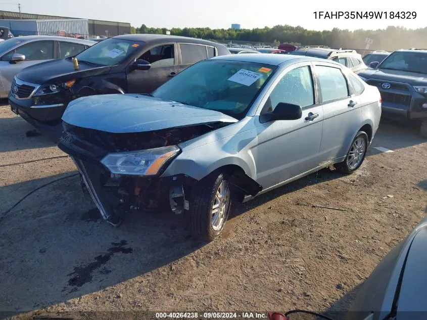 2009 Ford Focus Se VIN: 1FAHP35N49W184329 Lot: 40264238