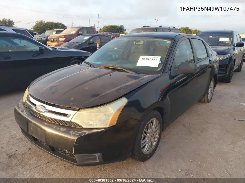 1FAHP35N49W107475 2009 Ford Focus Se