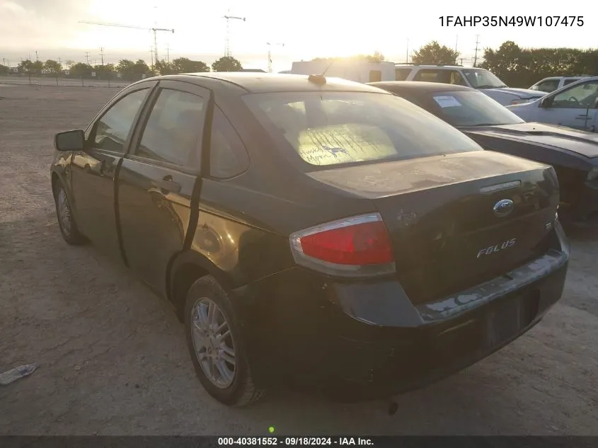 1FAHP35N49W107475 2009 Ford Focus Se