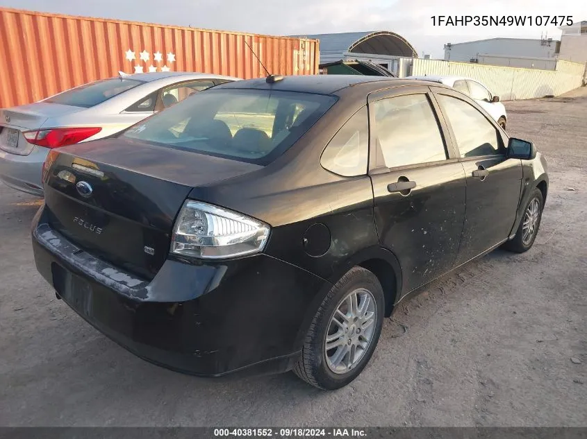 1FAHP35N49W107475 2009 Ford Focus Se